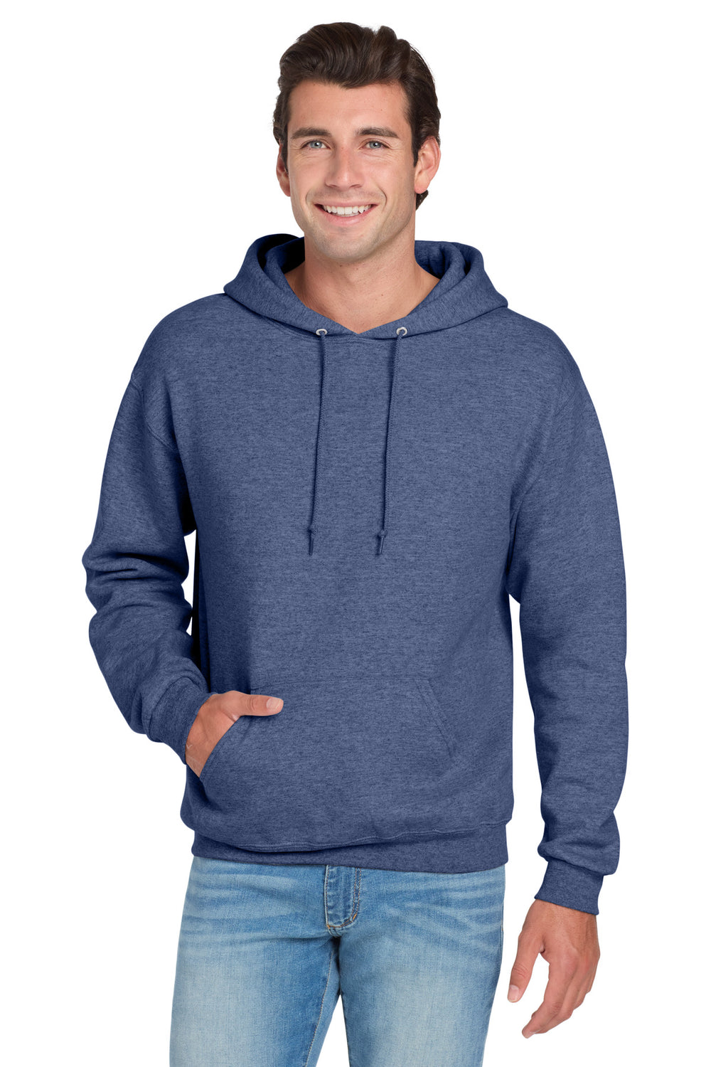 Jerzees® NuBlend® Pullover Hooded Sweatshirt - Vintage Heather Blue - S