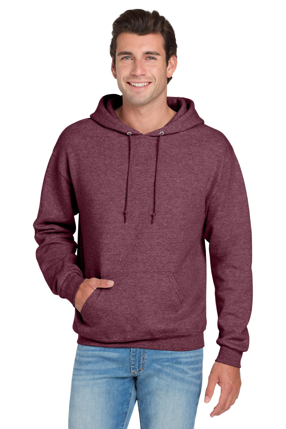 Jerzees® NuBlend® Pullover Hooded Sweatshirt - Vintage Heather Maroon - S