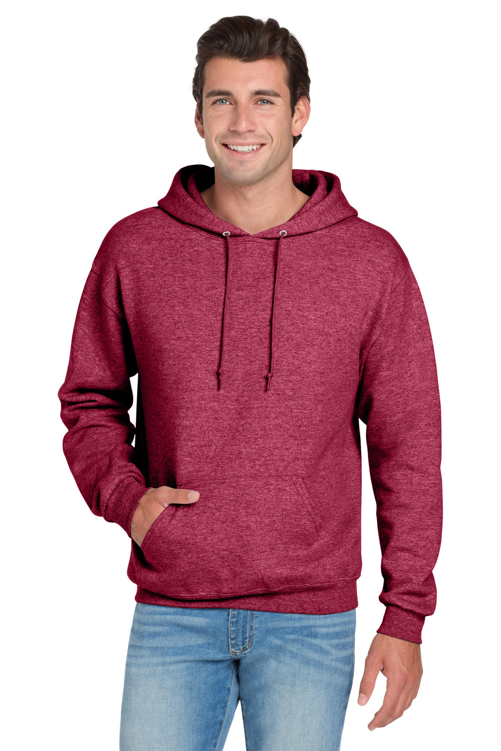 Jerzees® NuBlend® Pullover Hooded Sweatshirt - Vintage Heather Red - S