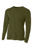 A4 Cooling Performance Long Sleeve Tee - Military Green - XS