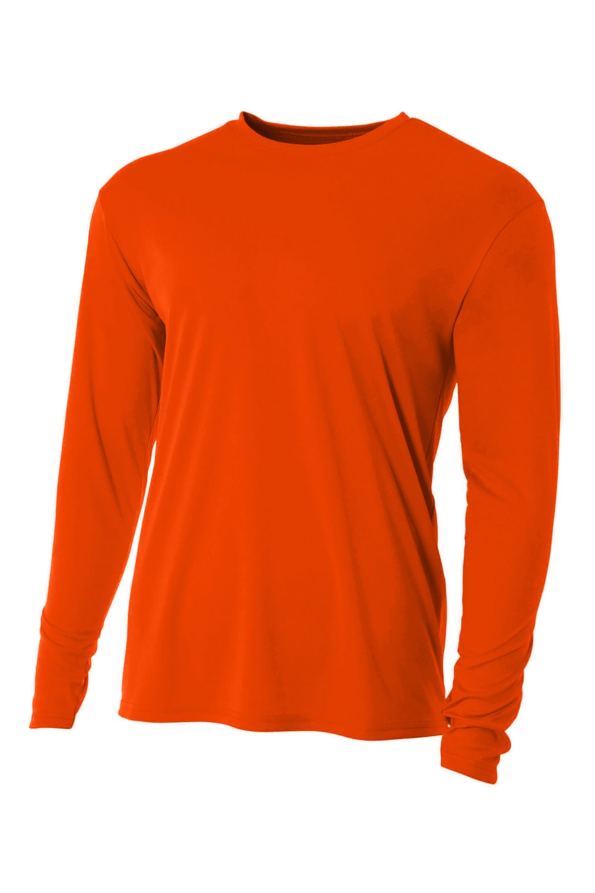 A4 Cooling Performance Long Sleeve Tee - Safety Orange - XS