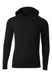 A4 Cooling Performance Long Sleeve Hooded Tee - Black - S