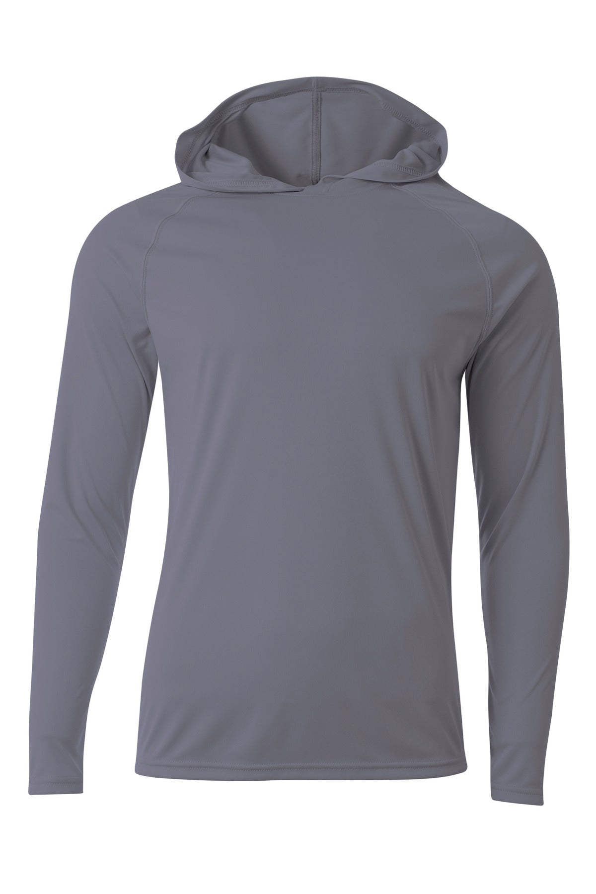 A4 Cooling Performance Long Sleeve Hooded Tee - Graphite - S