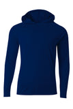 A4 Cooling Performance Long Sleeve Hooded Tee - Navy - S