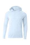 A4 Cooling Performance Long Sleeve Hooded Tee - Pastel Blue - S