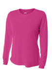 A4 Women’s Cooling Performance Long Sleeve Tee - Fuchsia - XS