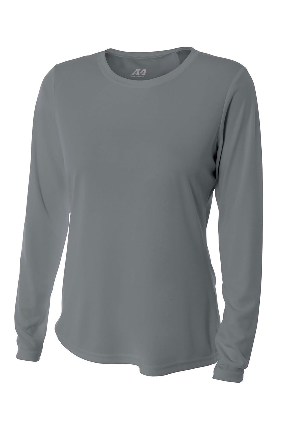 A4 Women’s Cooling Performance Long Sleeve Tee - Graphite - XS