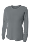 A4 Women’s Cooling Performance Long Sleeve Tee - Graphite - XS