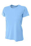 A4 Women’s Cooling Performance Short Sleeve Tee - Light Blue - XS