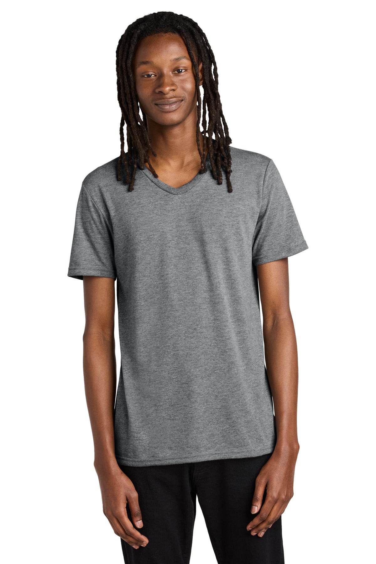 Allmade® Unisex Tri-Blend V-Neck Tee - Aluminum Grey - XS