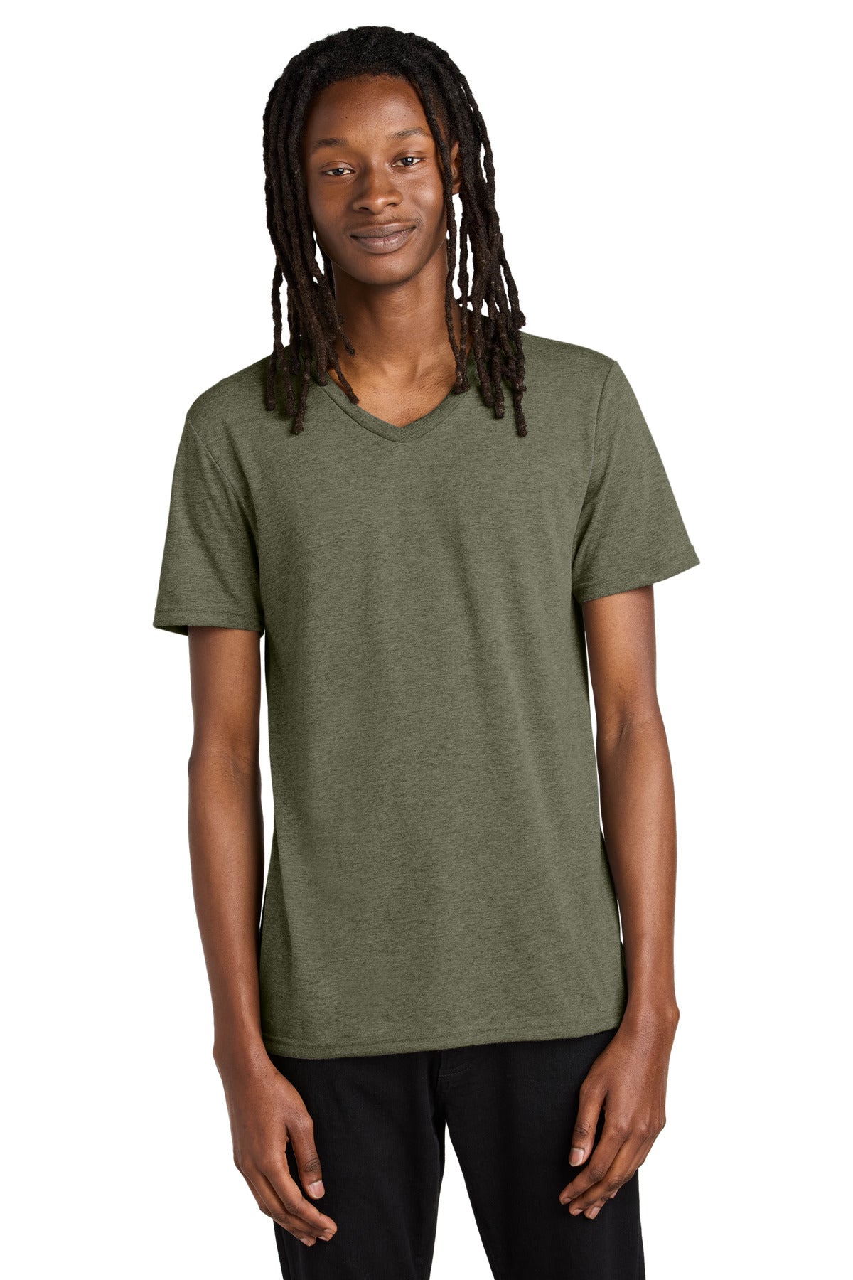 Allmade® Unisex Tri-Blend V-Neck Tee - Olive You Green - XS