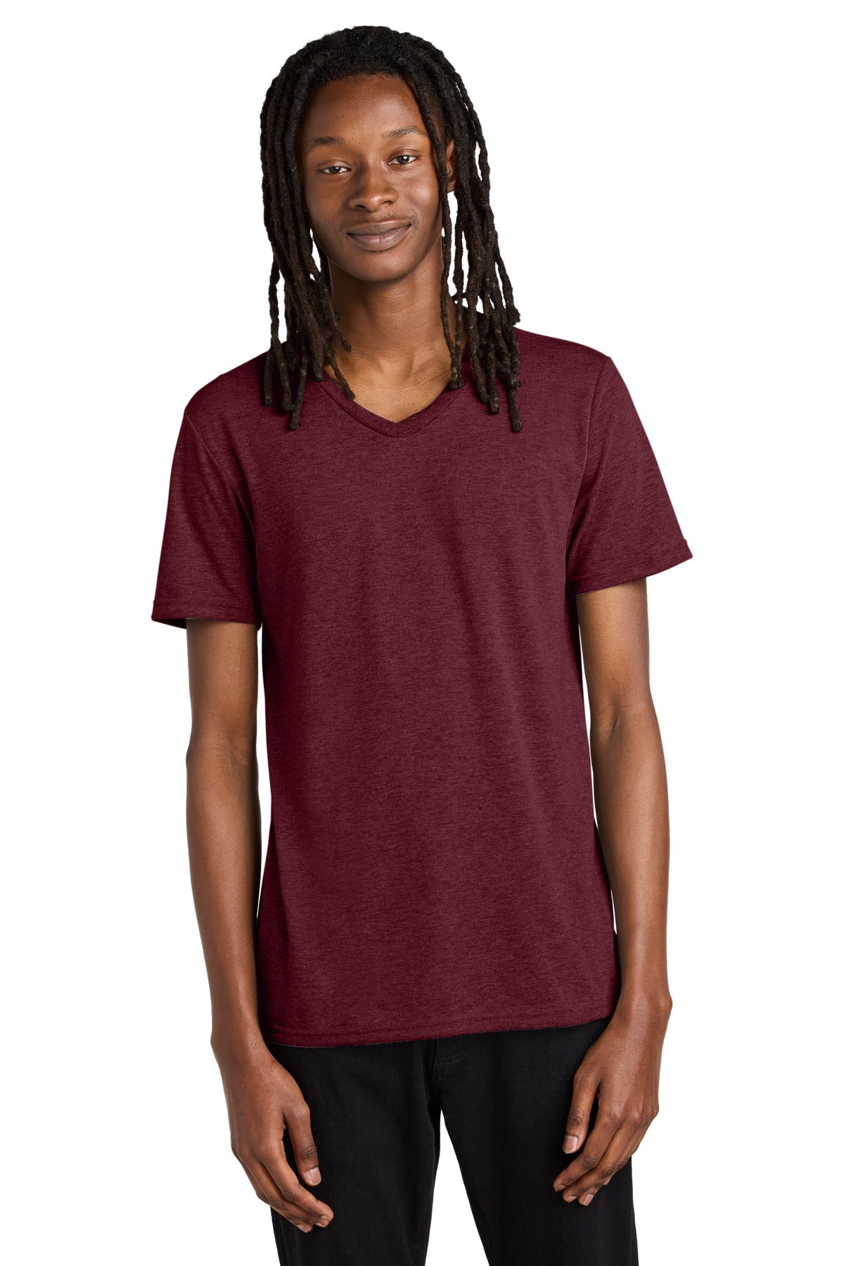 Allmade® Unisex Tri-Blend V-Neck Tee - Vino Red - XS