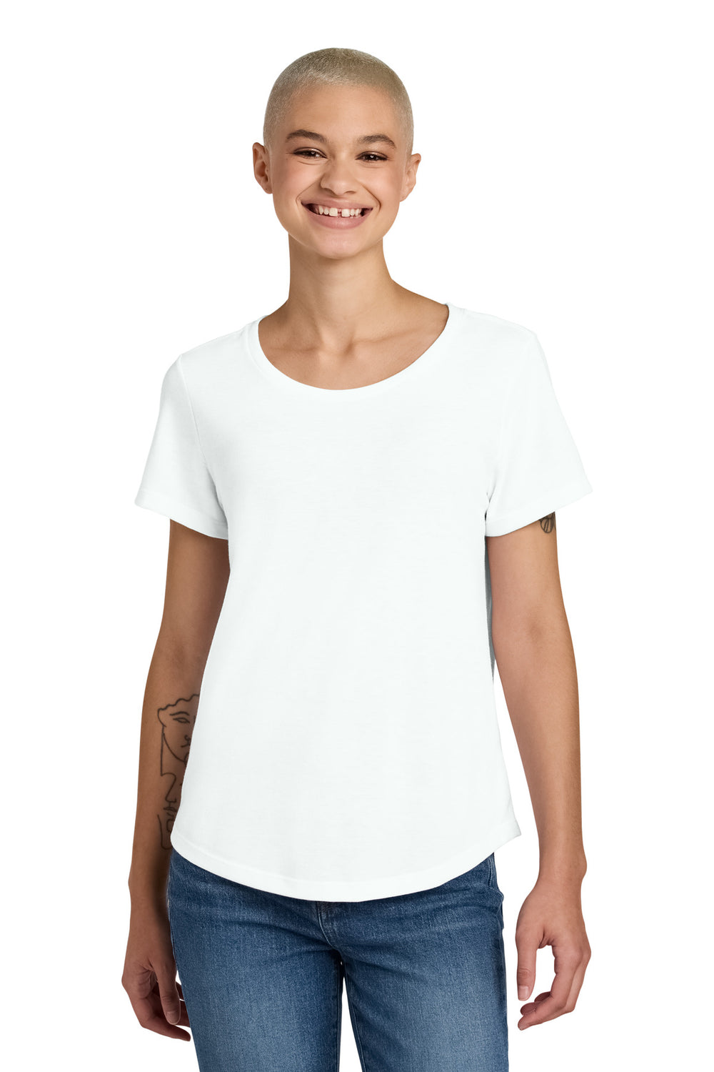 Allmade® Women’s Relaxed Tri-Blend Scoop Neck Tee - Fairly White - XS