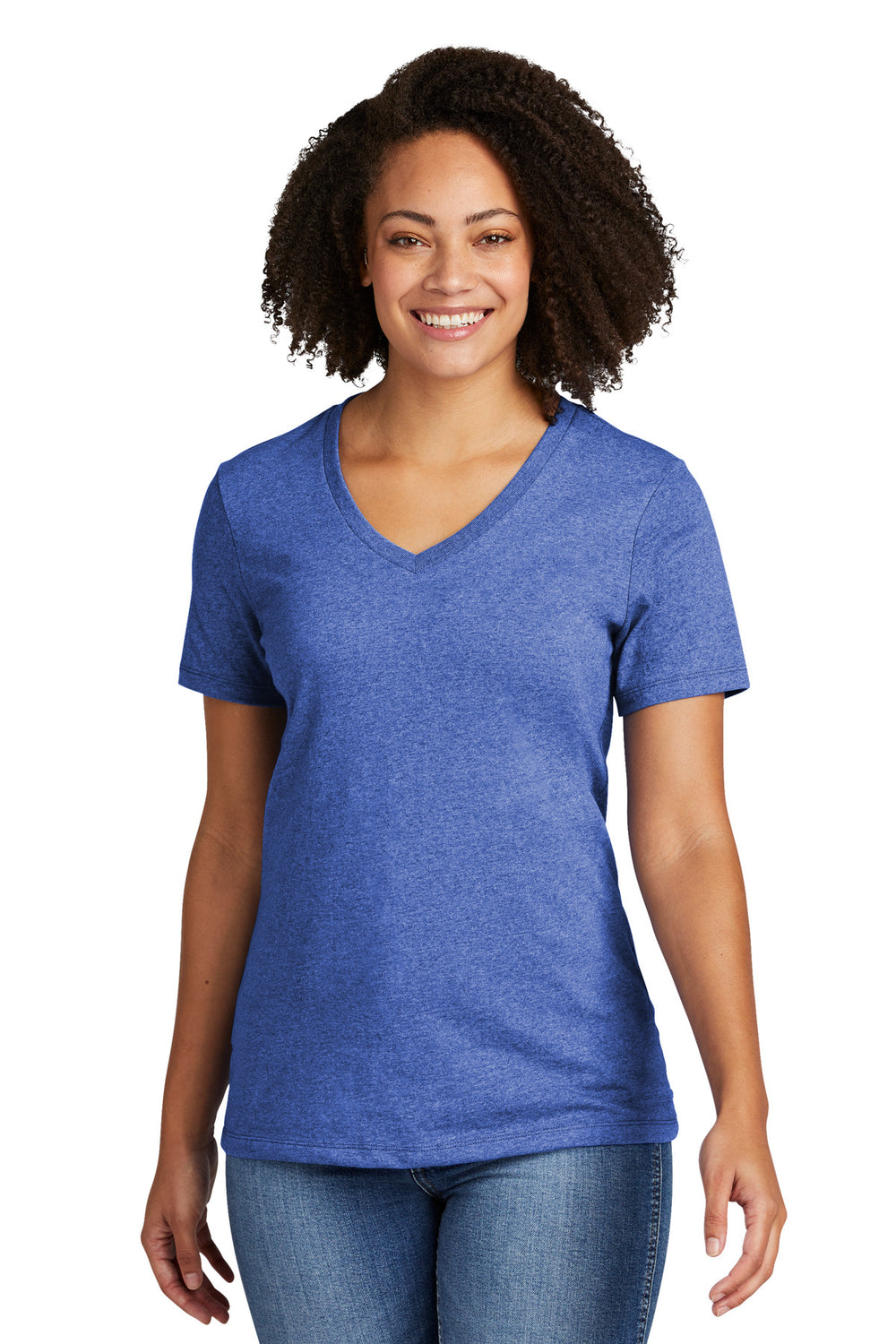Allmade® Women’s Recycled Blend V-Neck Tee - Reused Royal Heather - XS
