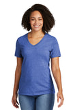 Allmade® Women’s Recycled Blend V-Neck Tee - Reused Royal Heather - XS