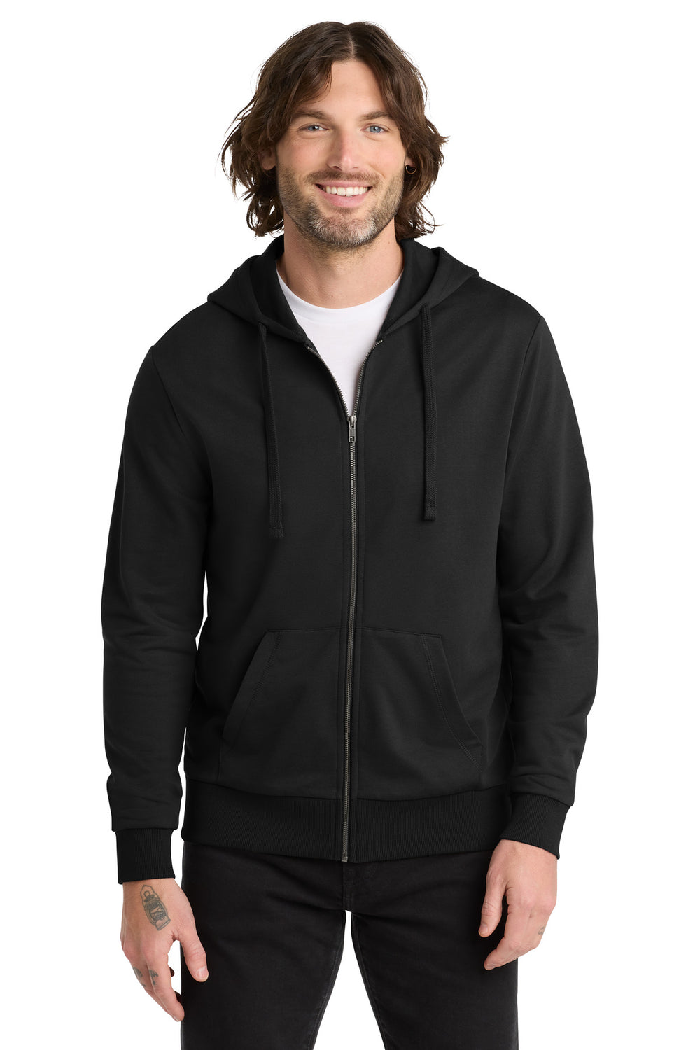 Allmade® Unisex Organic French Terry Full-Zip Hoodie - Deep Black - XS