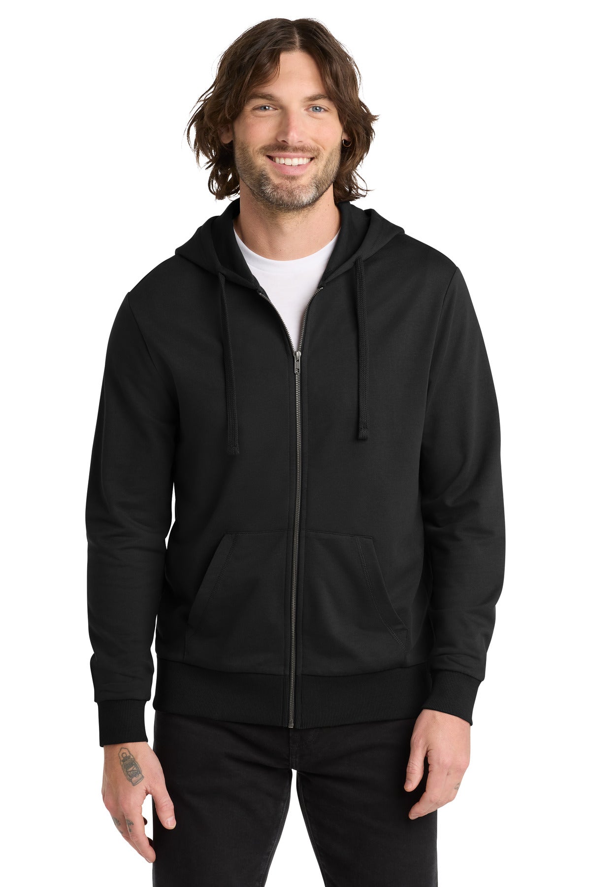 Allmade® Unisex Organic French Terry Full-Zip Hoodie - Deep Black - XS