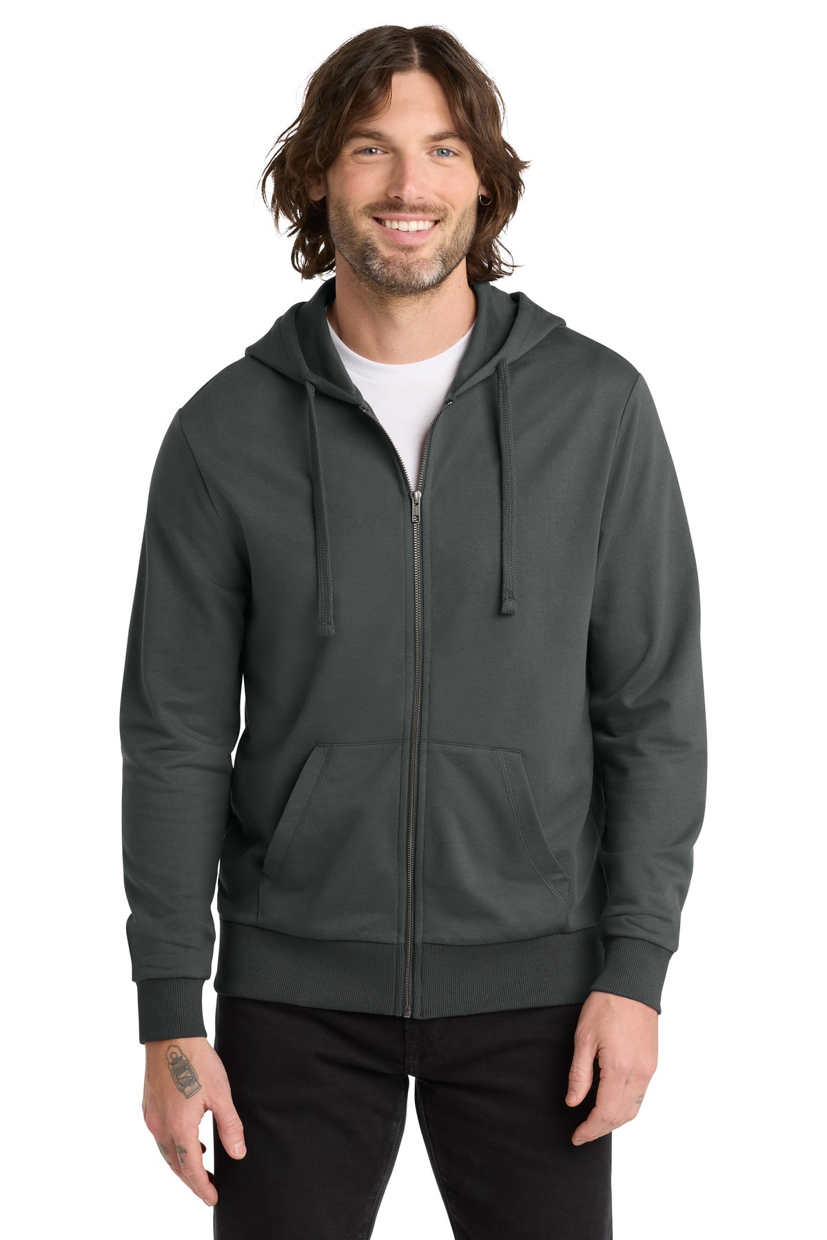 Allmade® Unisex Organic French Terry Full-Zip Hoodie - Terrain Grey - XS