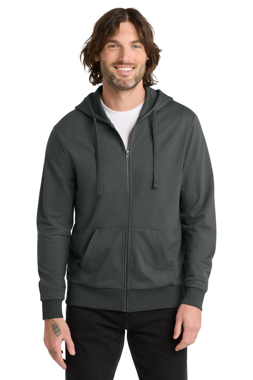 Allmade® Unisex Organic French Terry Full-Zip Hoodie - Terrain Grey - XS