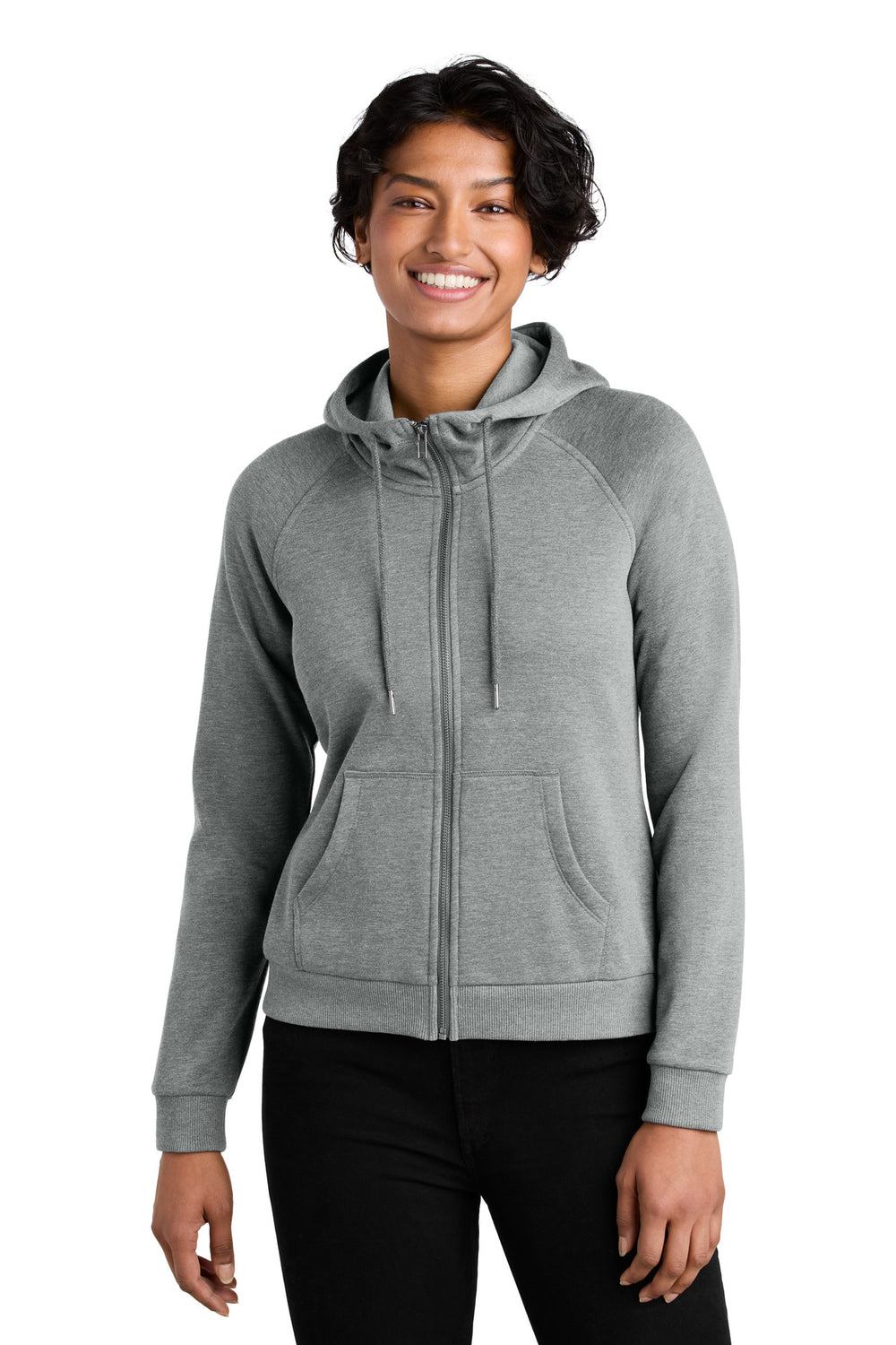 Allmade® Women’s Organic CVC Fleece Full-Zip Hoodie - Aluminum Grey Heather - XS