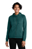 Allmade® Women’s Organic CVC Fleece Full-Zip Hoodie - Deep Sea Green - XS