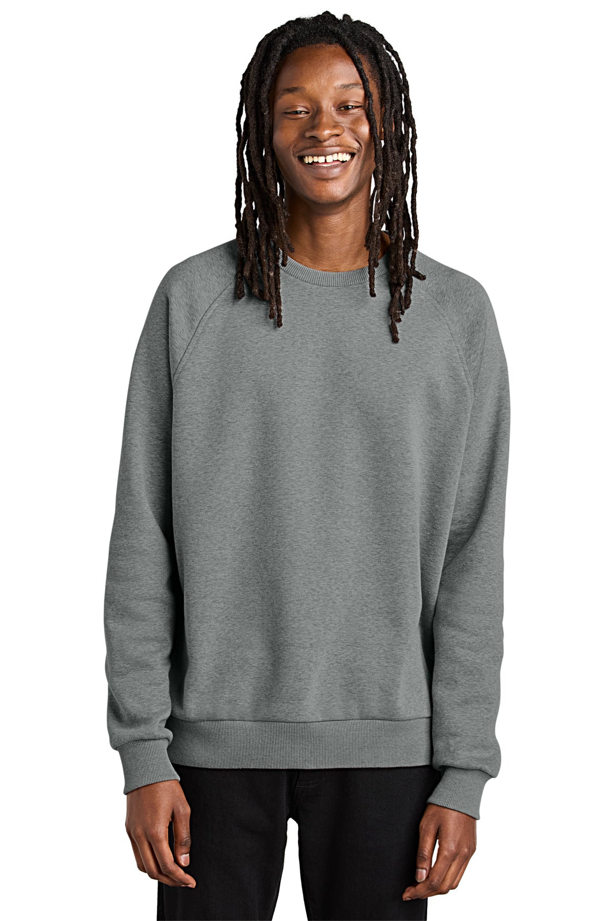 Allmade® Unisex Organic CVC Fleece Crewneck Sweatshirt - Aluminum Grey Heather - XS