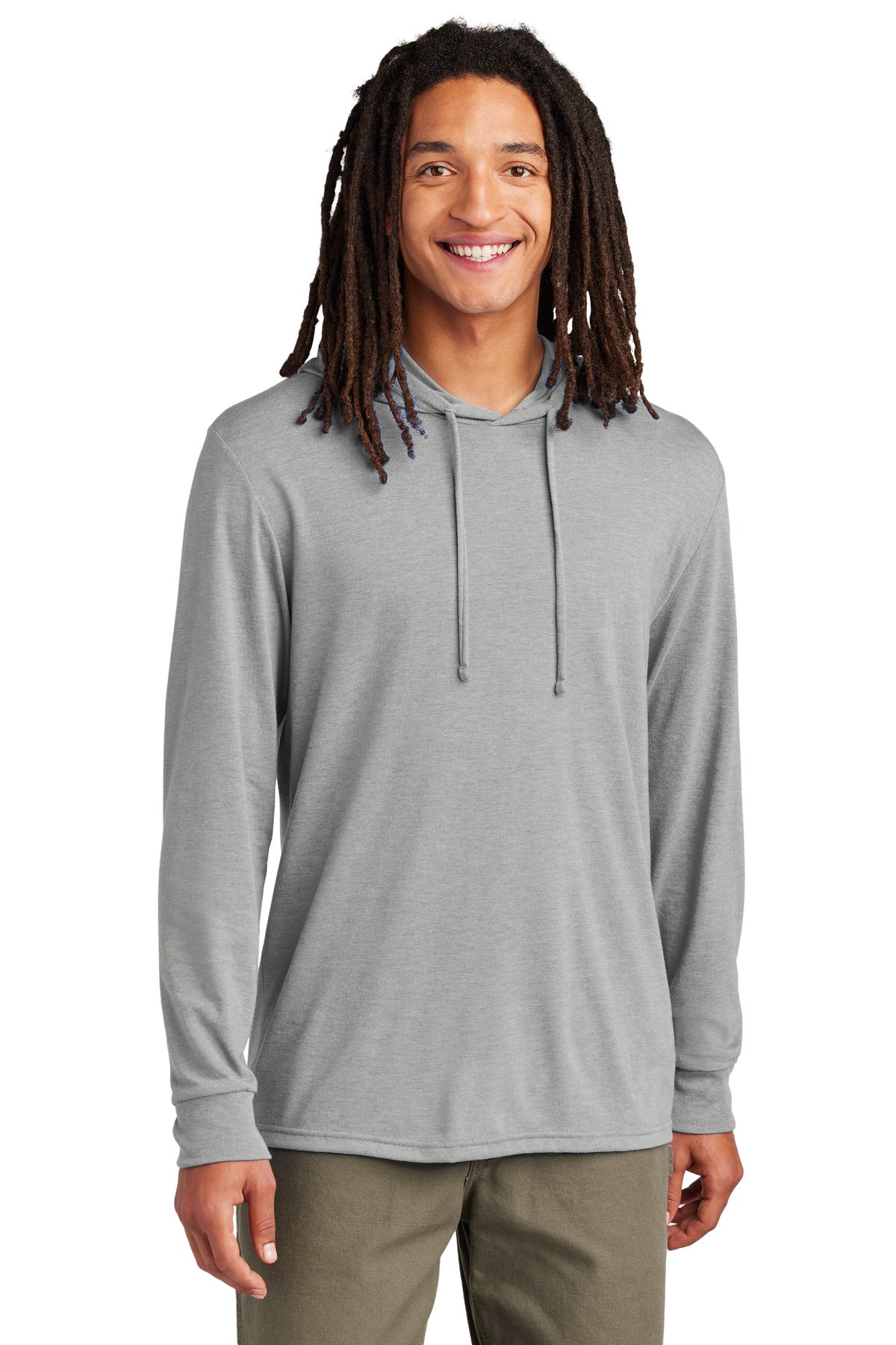 Allmade® Unisex Tri-Blend Hoodie Tee - Aluminum Grey - XS