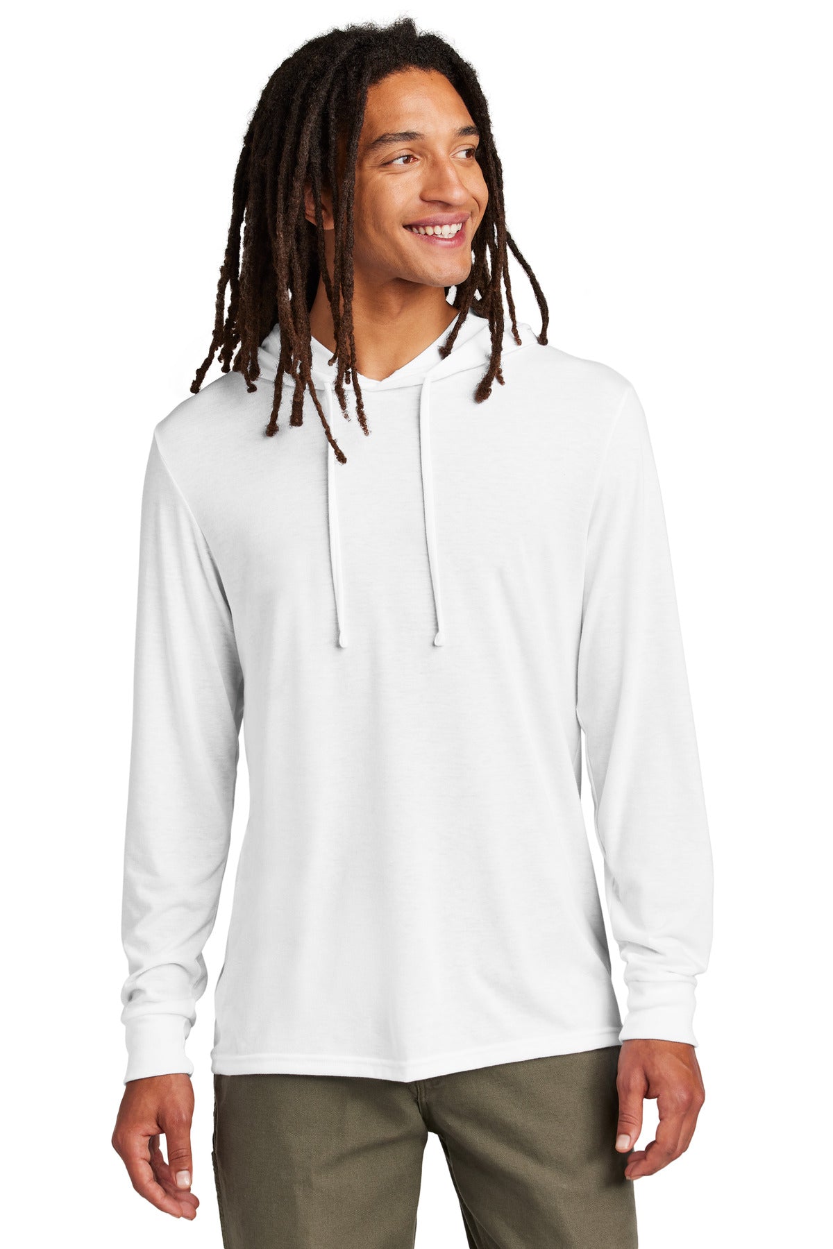 Allmade® Unisex Tri-Blend Hoodie Tee - Bright White - XS