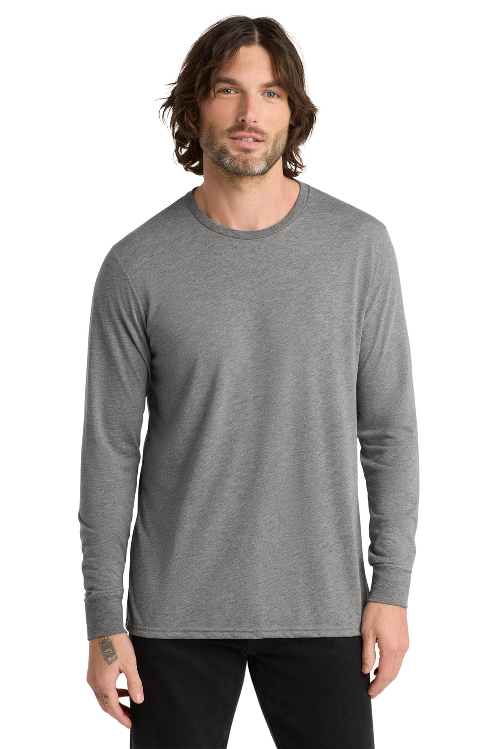 Allmade® Unisex Tri-Blend Long Sleeve Tee - Aluminum Grey - XS
