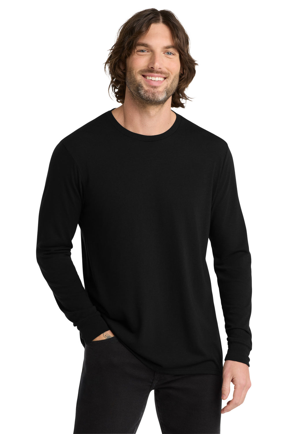 Allmade® Unisex Tri-Blend Long Sleeve Tee - Deep Black - 2XL