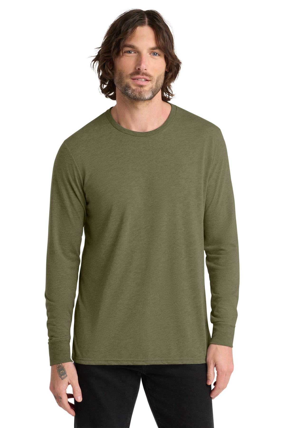 Allmade® Unisex Tri-Blend Long Sleeve Tee - Olive You Green - XS