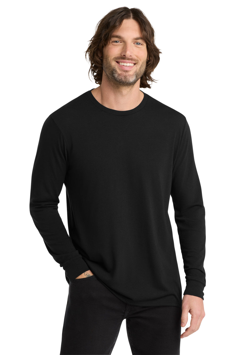 Allmade® Unisex Tri-Blend Long Sleeve Tee - Space Black - XS