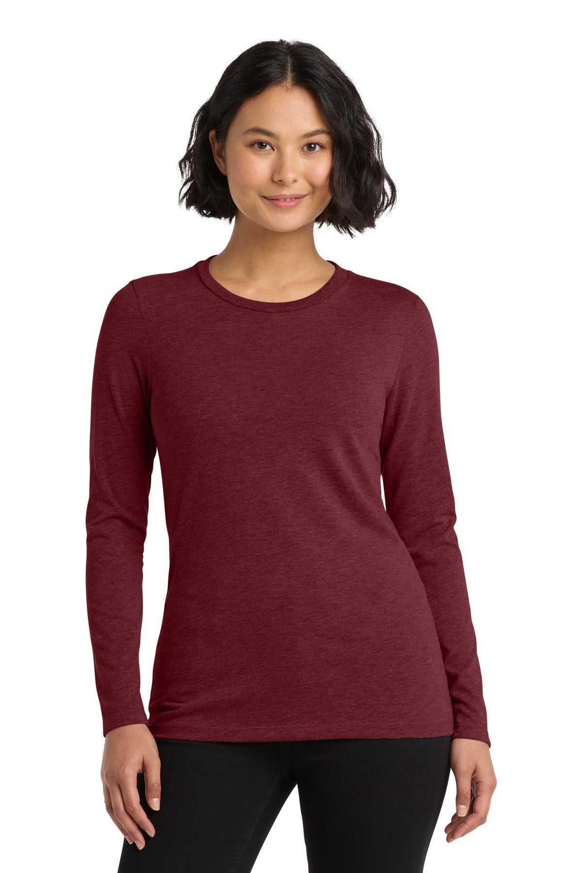 Allmade® Women’s Tri-Blend Long Sleeve Tee - Vino Red - XS