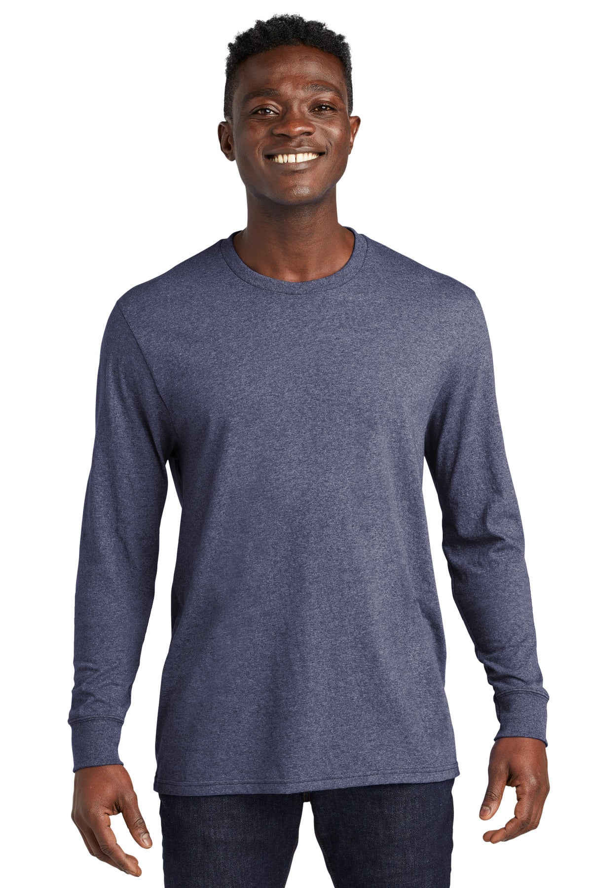 Allmade® Unisex Long Sleeve Recycled Blend Tee - Salvaged Navy Heather - XS