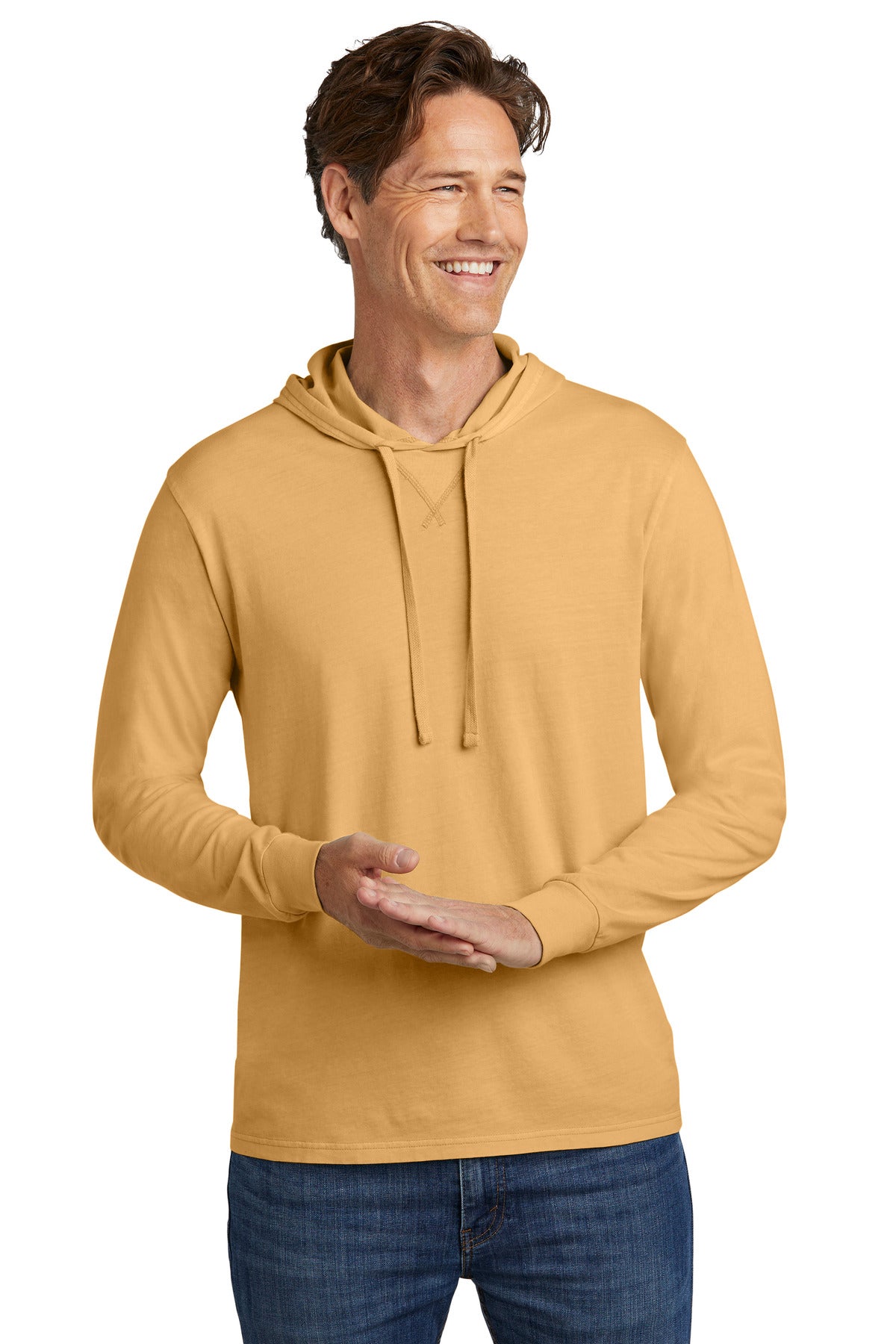 Allmade® Unisex Mineral Dye Organic Cotton Hoodie Tee - Golden Wheat - XS