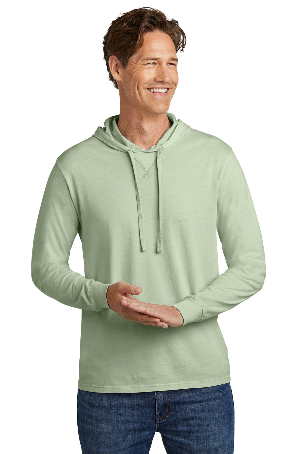 Allmade® Unisex Mineral Dye Organic Cotton Hoodie Tee - Lichen Green - XS