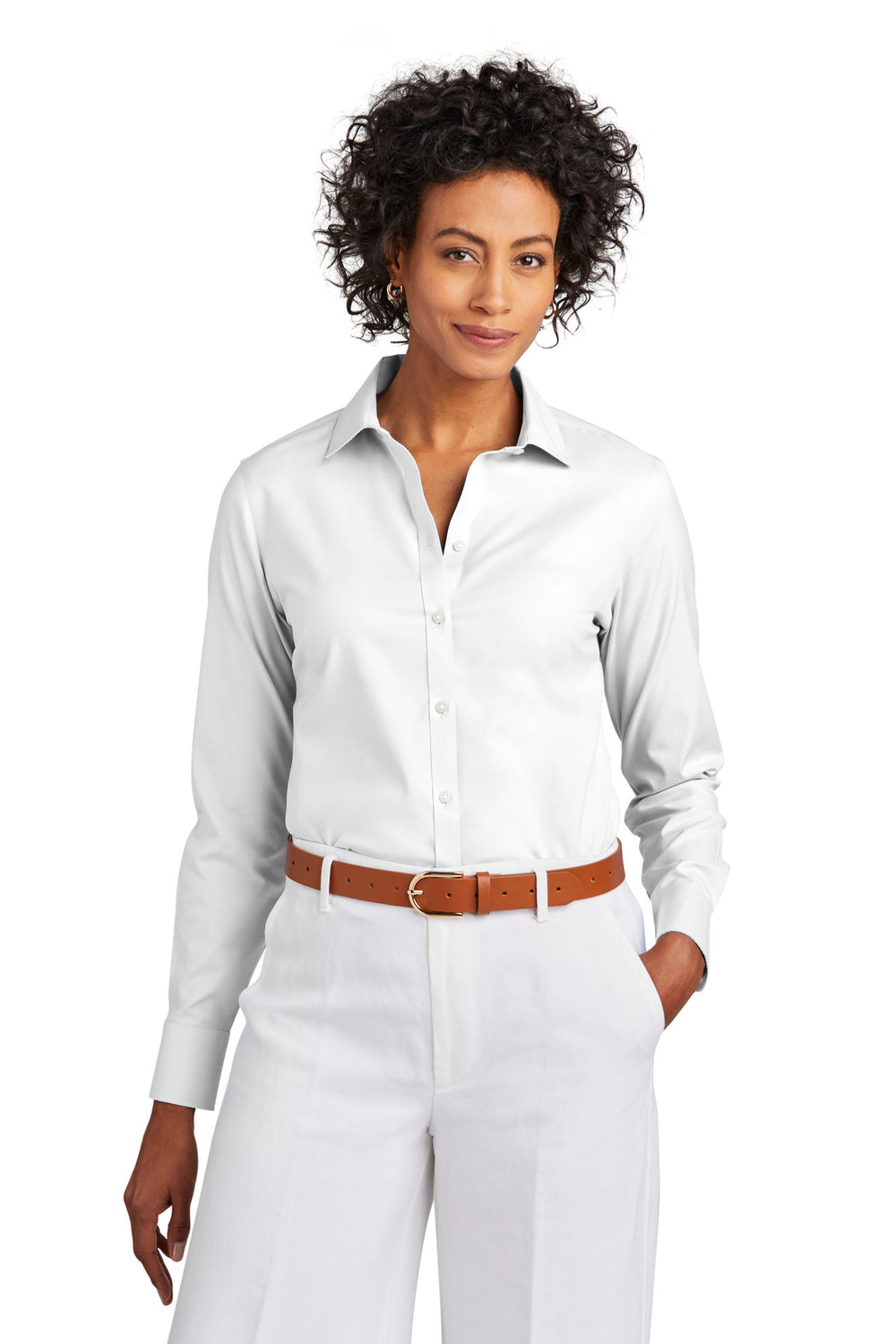 Brooks Brothers® Women’s Wrinkle-Free Stretch Pinpoint Shirt - White - XS