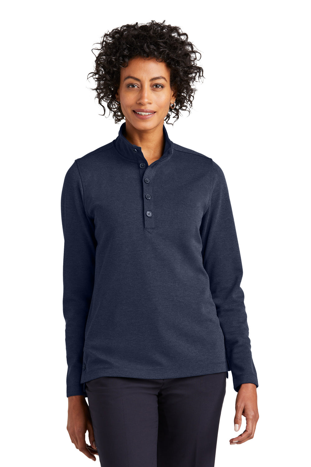 Brooks Brothers® Women’s Mid-Layer Stretch 1/2-Button - Navy Blazer Heather - XS
