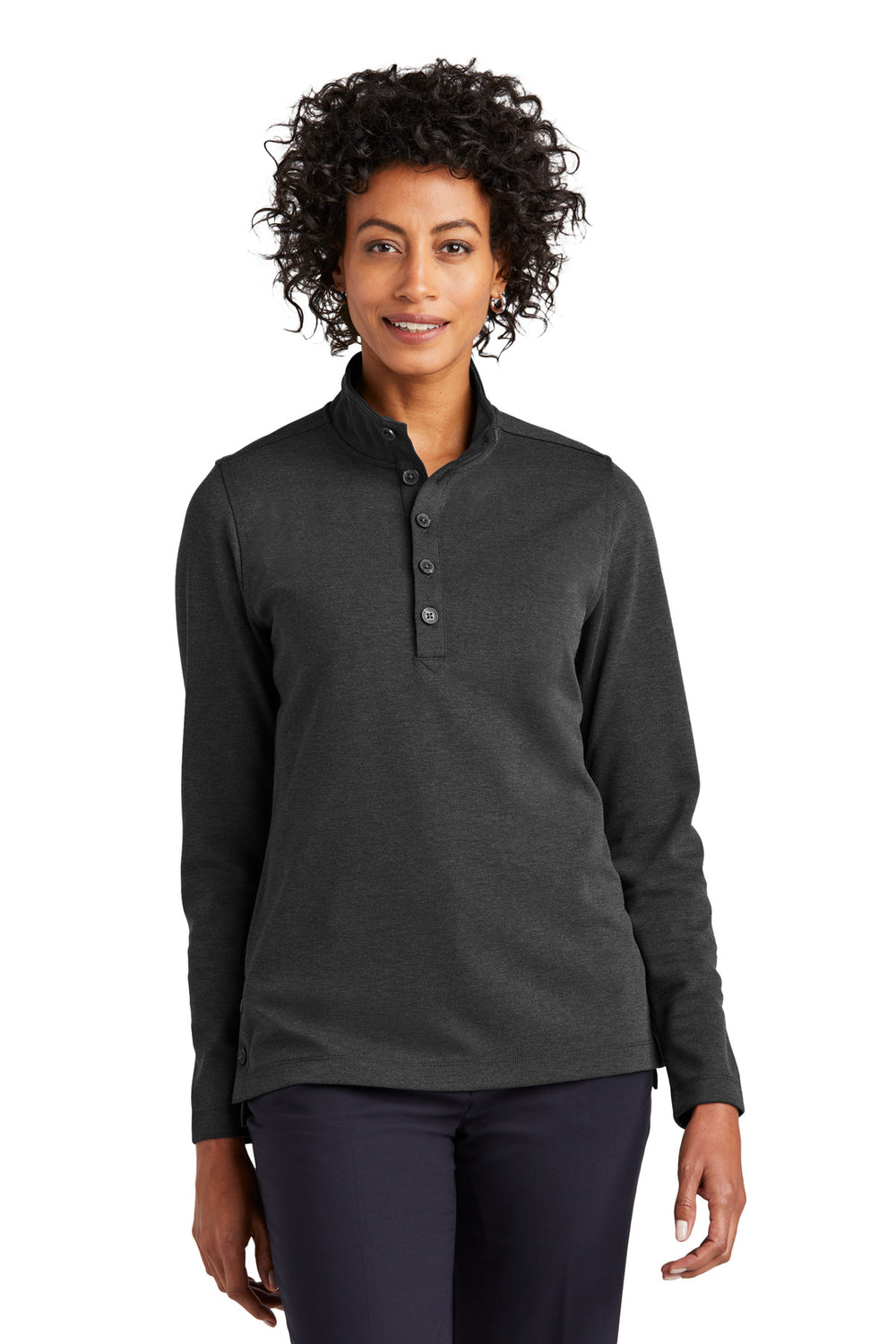 Brooks Brothers® Women’s Mid-Layer Stretch 1/2-Button - Windsor Grey Heather - XS