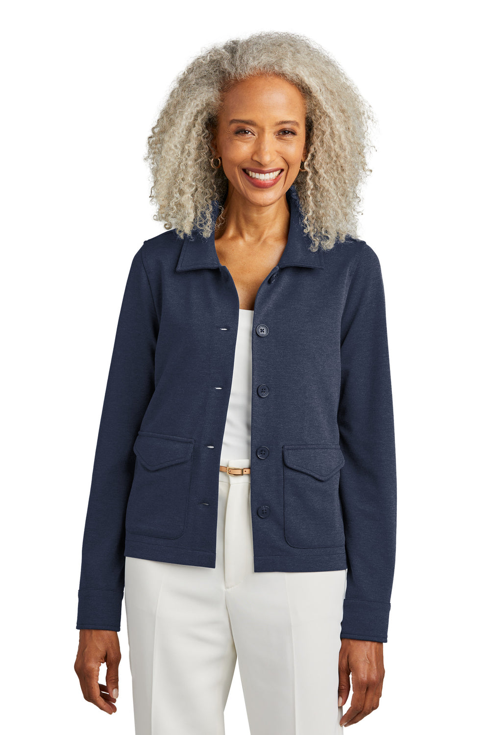 Brooks Brothers® Women’s Mid-Layer Stretch Button Jacket - Navy Blazer Heather - XS