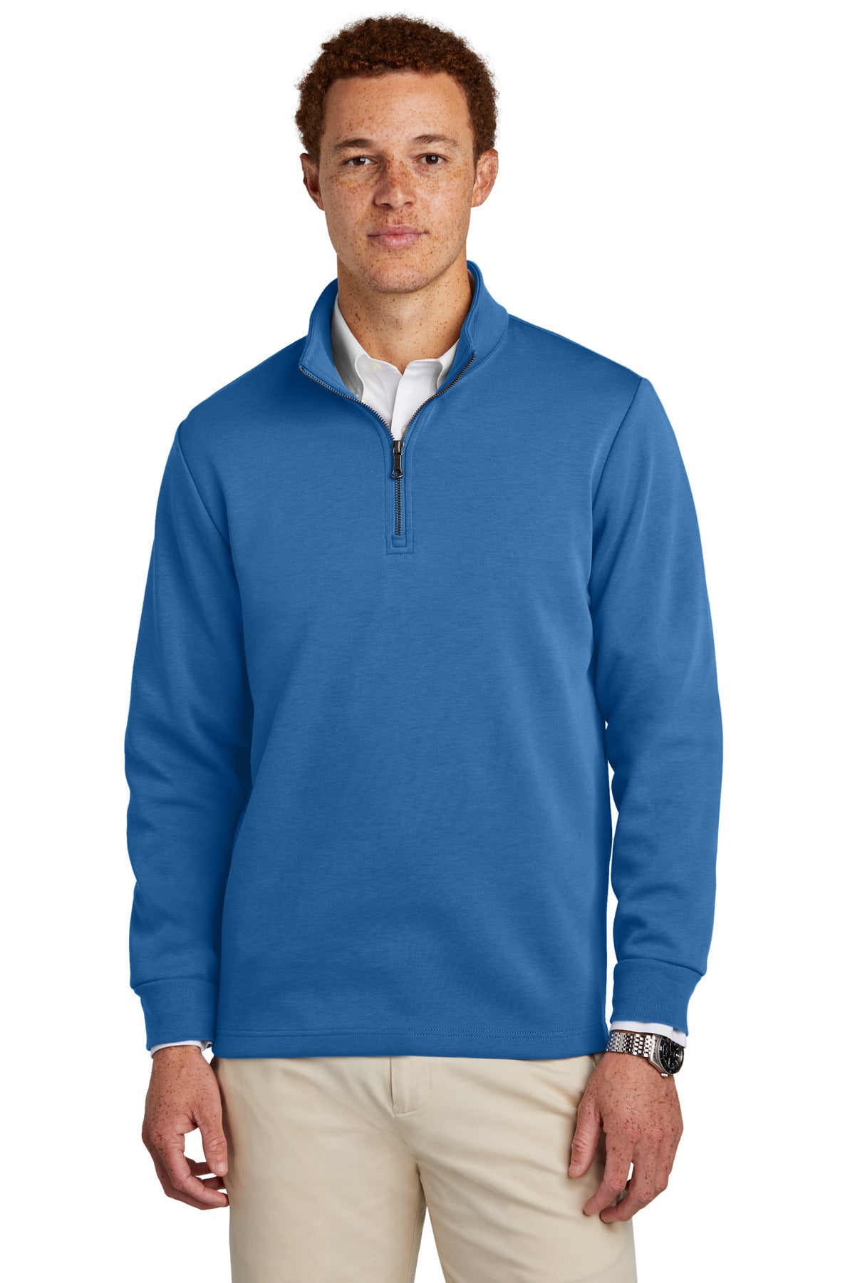 Brooks Brothers® Double-Knit 1/4-Zip - Charter Blue - XS