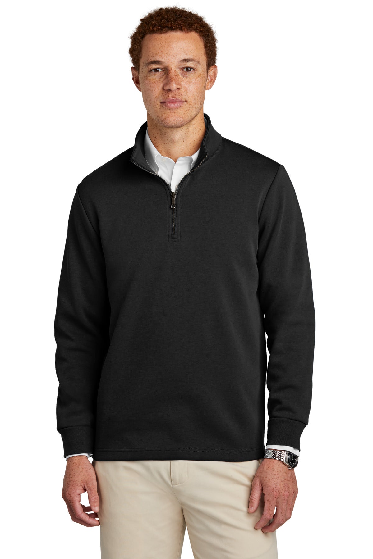Brooks Brothers® Double-Knit 1/4-Zip - Deep Black - XS