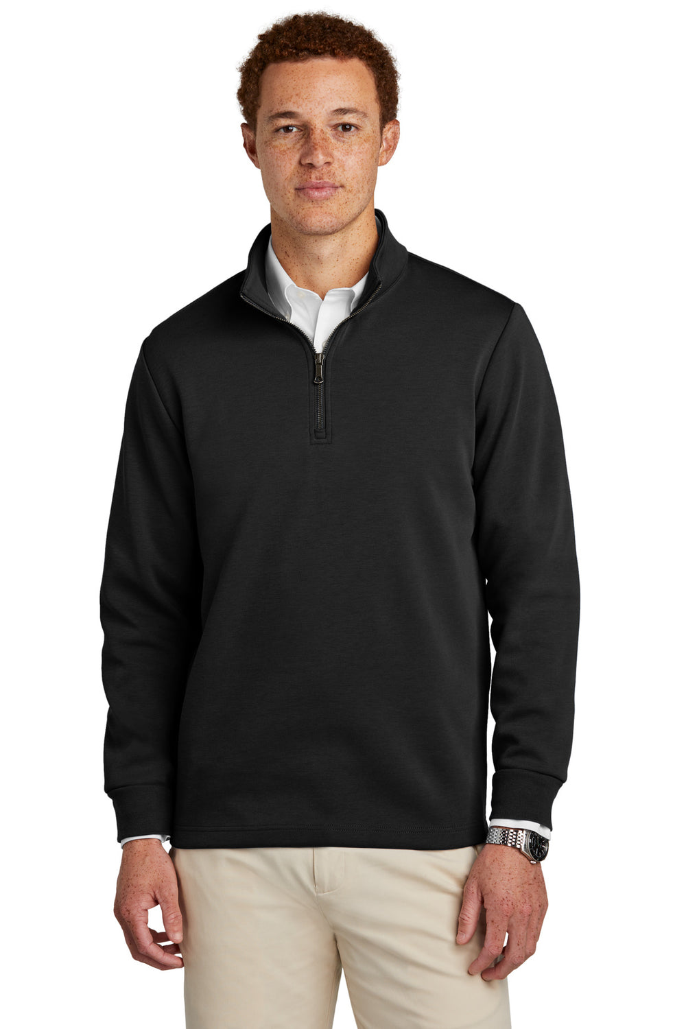 Brooks Brothers® Double-Knit 1/4-Zip - Deep Black - XS