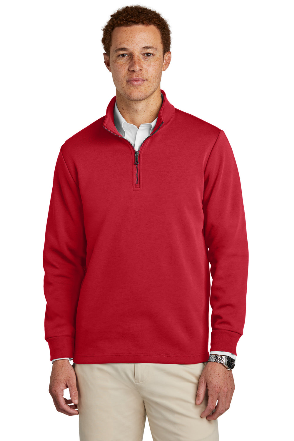Brooks Brothers® Double-Knit 1/4-Zip - Rich Red - XS