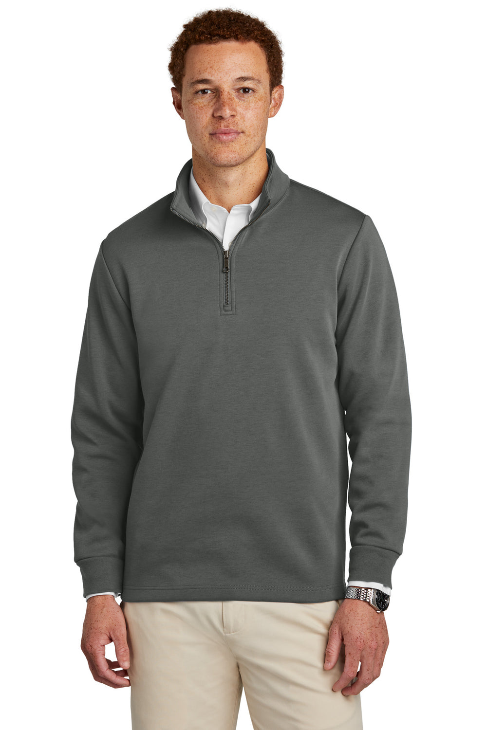 Brooks Brothers® Double-Knit 1/4-Zip - Windsor Grey - XS
