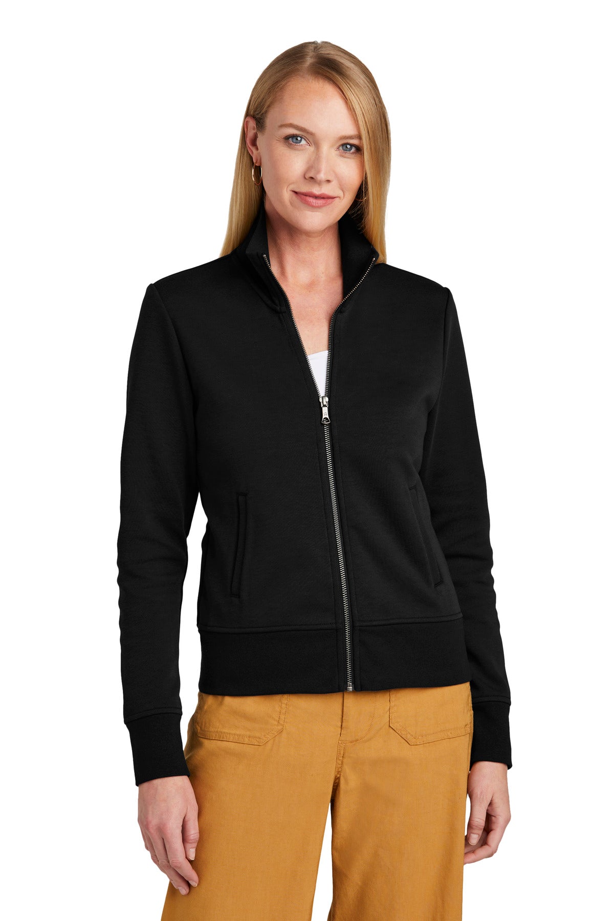 Brooks Brothers® Women’s Double-Knit Full-Zip - Deep Black - XS