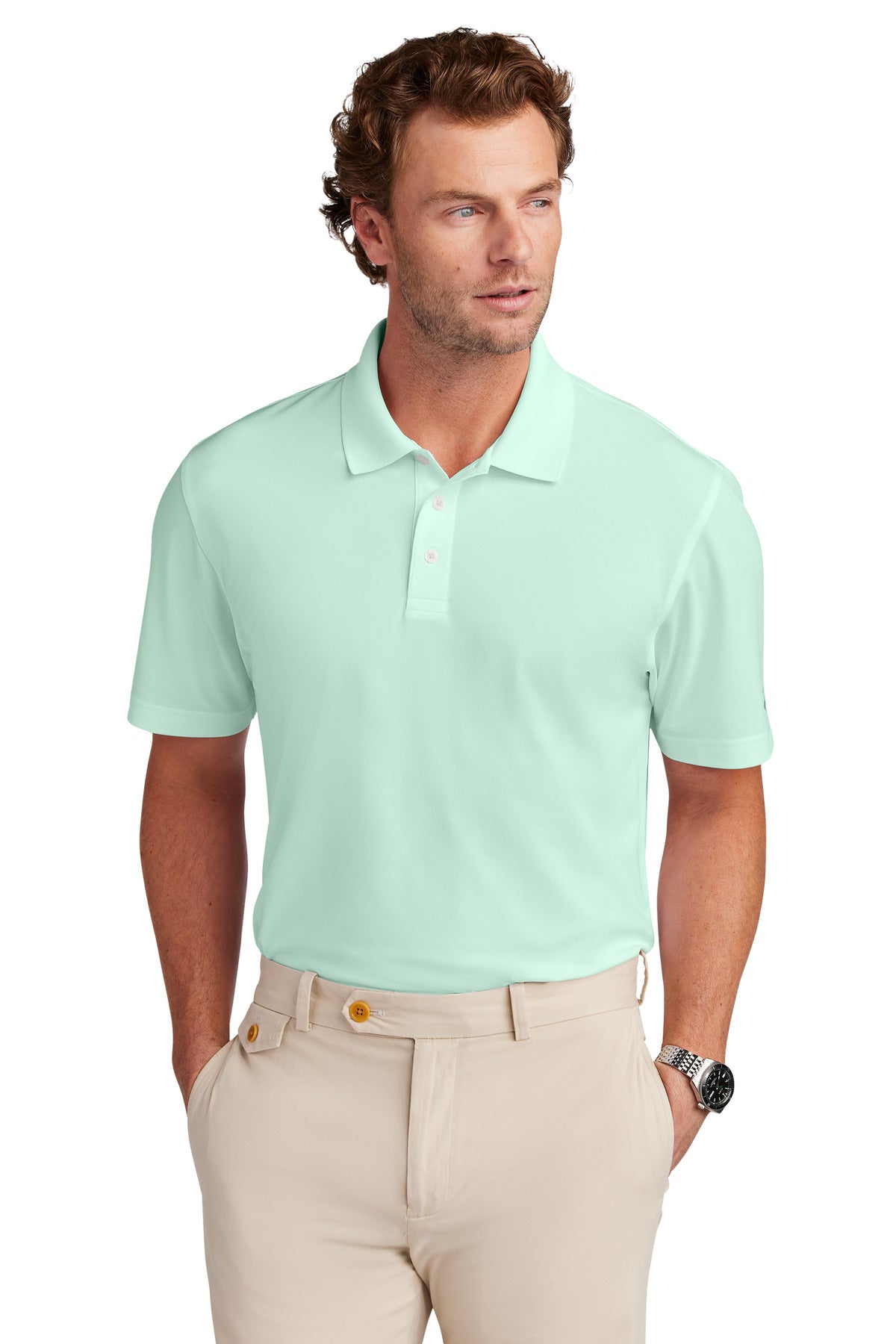 Brooks Brothers® Mesh Pique Performance Polo - Soft Mint - XS