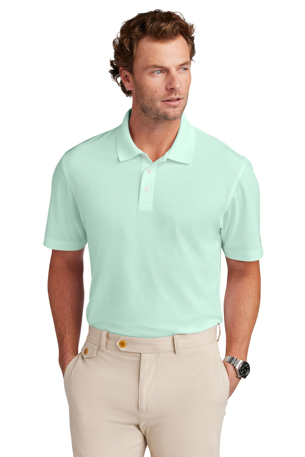 Brooks Brothers® Mesh Pique Performance Polo - Soft Mint - XS
