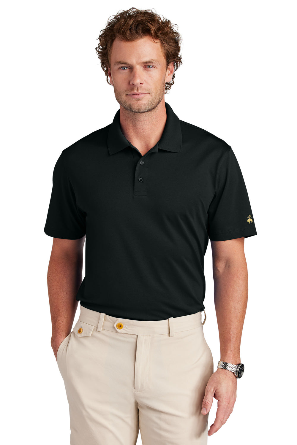Brooks Brothers® Mesh Pique Performance Polo - Deep Black - XS