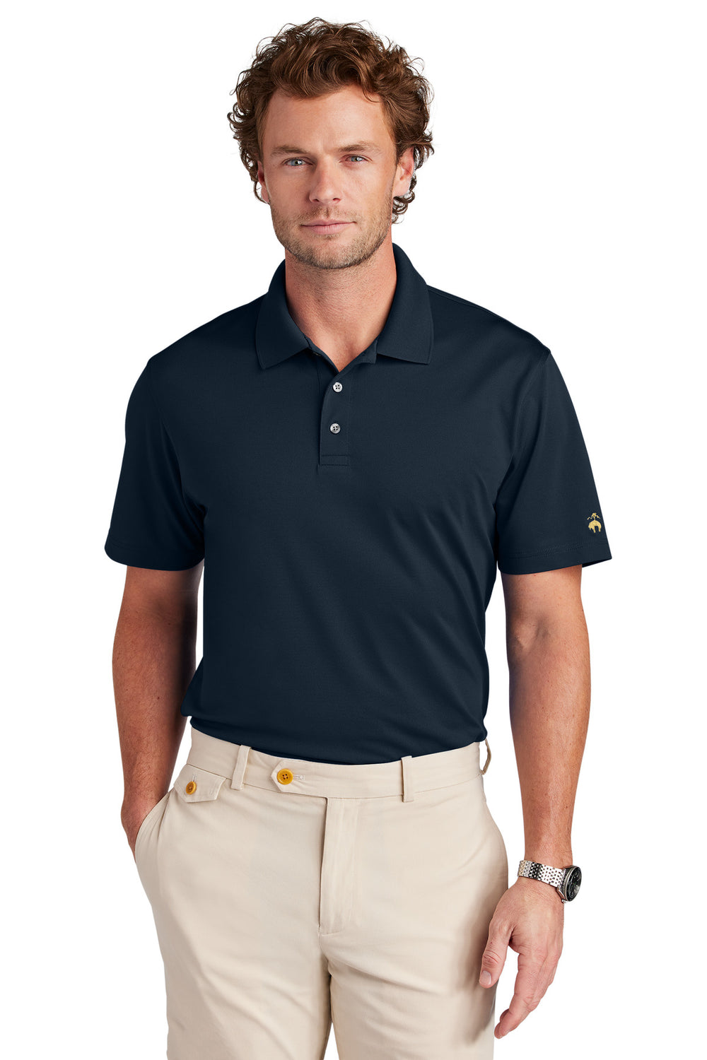 Brooks Brothers® Mesh Pique Performance Polo - Navy Blazer - XS